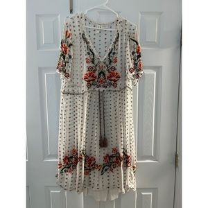 Anthropologie dress with slip underneath. Worn once. Ties in the middle.